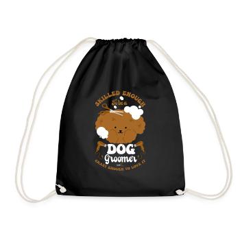 Dog Puppy Pet Care Job Salon - Drawstring Bag - black - Front