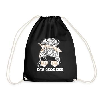 Chien Chiot Soins pour animaux de compagnie Salon d’emploi - Sac de sport léger - noir - Devant