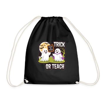 Trick Or Teach Halloween Teachers - Drawstring Bag - black - Front
