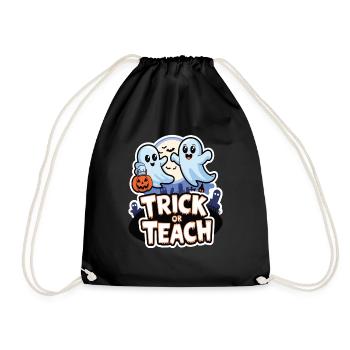 Trick Or Teach Halloween Teachers - Drawstring Bag - black - Front