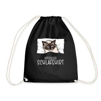 Official Himalayan Cat Pajamas Official Sleep Shirt - Drawstring Bag - black - Front