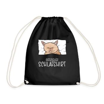 Offizielles Schlafshirt Exotische Kurzhaarkatze - Turnbeutel - Schwarz - Vorne