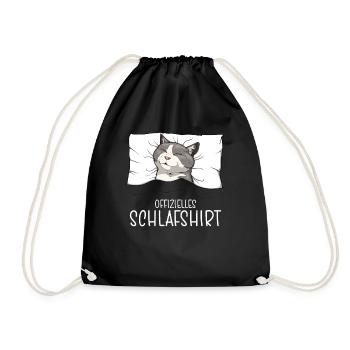 Official Munchkin Cat Pajamas Official Sleep Shirt - Drawstring Bag - black - Front