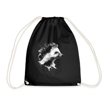 Hedgehog - Drawstring Bag - black - Front