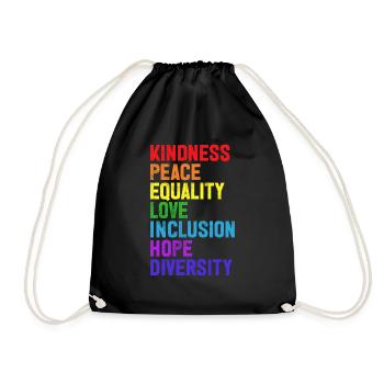 Gleichheit LGBTQ Rainbow Flag LGBTQ Stolz - Turnbeutel - Schwarz - Vorne