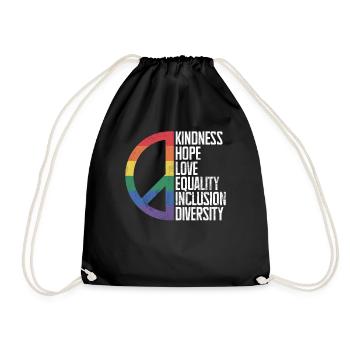 Gleichheit LGBTQ Rainbow Flag LGBTQ Stolz - Turnbeutel - Schwarz - Vorne