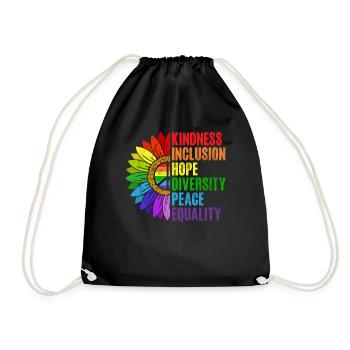 Gleichheit LGBTQ Rainbow Flag LGBTQ Stolz - Turnbeutel - Schwarz - Vorne