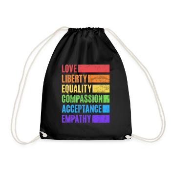 Gleichheit LGBTQ Rainbow Flag LGBTQ Stolz - Turnbeutel - Schwarz - Vorne