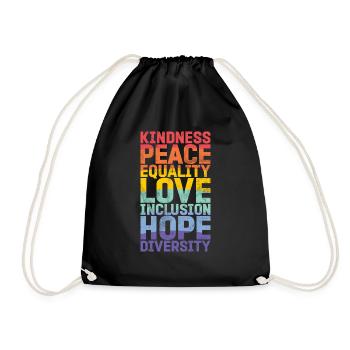 Gleichheit LGBTQ Rainbow Flag LGBTQ Stolz - Turnbeutel - Schwarz - Vorne
