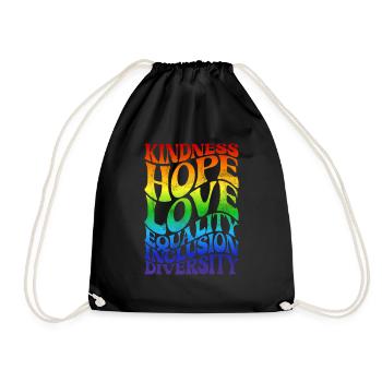 Gleichheit LGBTQ Rainbow Flag LGBTQ Stolz - Turnbeutel - Schwarz - Vorne