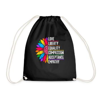Gleichheit LGBTQ Rainbow Flag LGBTQ Stolz - Turnbeutel - Schwarz - Vorne