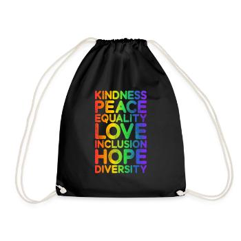 Gleichheit LGBTQ Rainbow Flag LGBTQ Stolz - Turnbeutel - Schwarz - Vorne