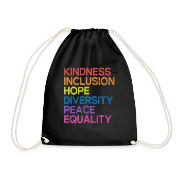 Gleichheit LGBTQ Rainbow Flag LGBTQ Stolz - Turnbeutel - Schwarz - Vorne