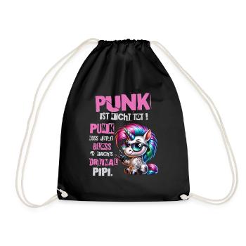 Punk Rock - Ich bin alt aber Punk ist nicht tot - Turnbeutel - Schwarz - Vorne