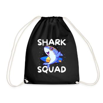Shark Squad Fun Beach and Surfing Theme - Turnbeutel - Schwarz - Vorne
