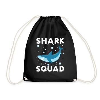 Cool Shark Squad with Surfboard Summer Vibes - Turnbeutel - Schwarz - Vorne