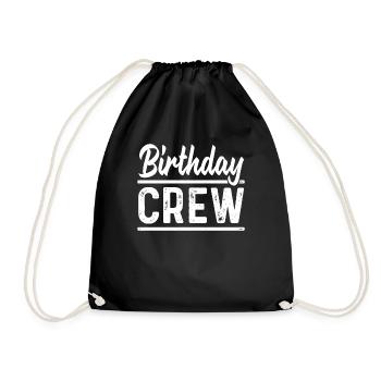 Birthday Crew Minimalist Party Squad Design - Drawstring Bag - black - Front