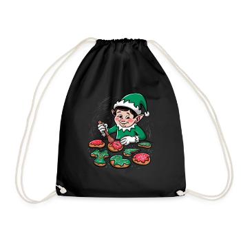 Elf Ugly Christmas Weihnachten Xmas Santa Claus - Drawstring Bag - black - Front
