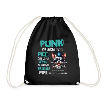 Punk Rock - Ich bin alt aber Punk ist nicht tot - Turnbeutel - Schwarz - Vorne