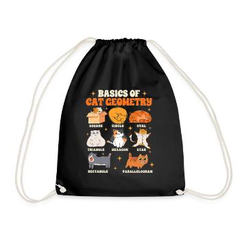 Math Teacher Life Teaching Basics Of Cat Geometry - Turnbeutel - Schwarz - Vorne