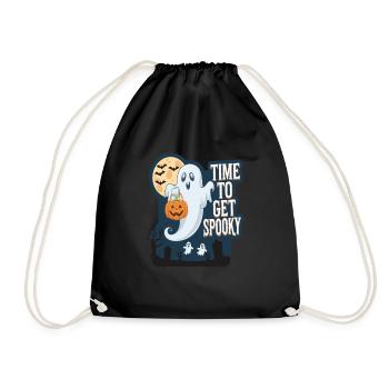 Cute Halloween Ghost Halloween - Drawstring Bag - black - Front