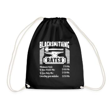 Blacksmith Blacksmithing Rates - Drawstring Bag - black - Front