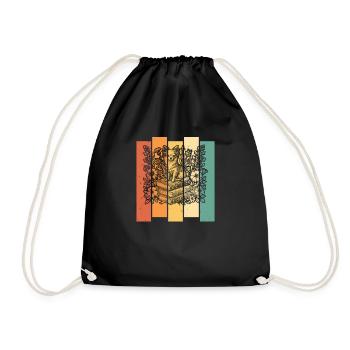 Chihuahua Flower Book Reader Floral Cottagecore - Drawstring Bag - black - Front