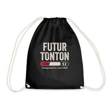 Pregnancy Announcement Uncle Future Uncle 2025 - Drawstring Bag - black - Front