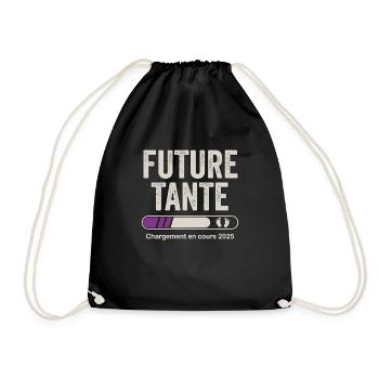 Zukünftige Tante 2025 Schwangerschaftsankündigung Tante - Turnbeutel - Schwarz - Vorne