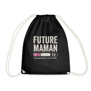 Annonce Grossesse Maman Future Mère 2025 - Sac de sport léger - noir - Devant