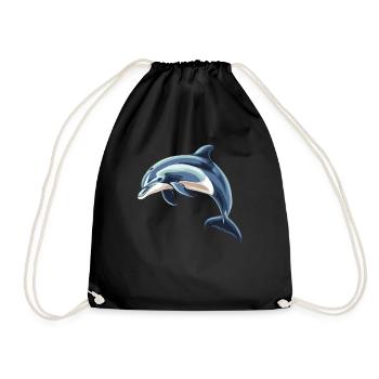 Dolphin Delfine Delfin - Turnbeutel - Schwarz - Vorne