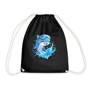 Dolphin Delfine Delfin - Turnbeutel - Schwarz - Vorne