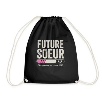 Pregnancy Announcement Gift Sister-to-be Sister 2025 - Drawstring Bag - black - Front