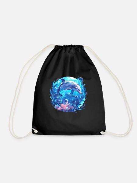 Dolphin Delfine Delfin - Turnbeutel - Schwarz