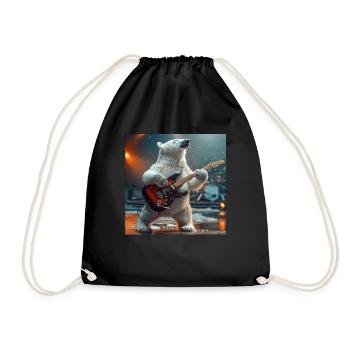 polar bear - Drawstring Bag - black - Front