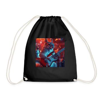 Squirrel - Drawstring Bag - black - Front