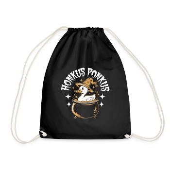 Honkus Ponkus Funny Duck Witch Halloween Magic - Drawstring Bag - black - Front