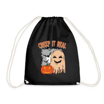Cute Halloween Ghost Halloween - Drawstring Bag - black - Front