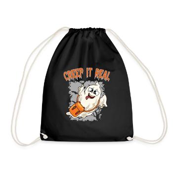 Cute Halloween Ghost Halloween - Drawstring Bag - black - Front