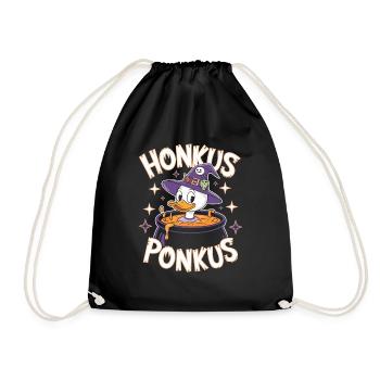 Honkus Ponkus Funny Duck Witch Halloween Magic - Drawstring Bag - black - Front