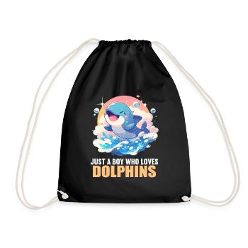 Dolphin Delfine Delfin - Turnbeutel - Schwarz - Vorne