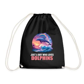 Dolphin Delfine Delfin - Turnbeutel - Schwarz - Vorne