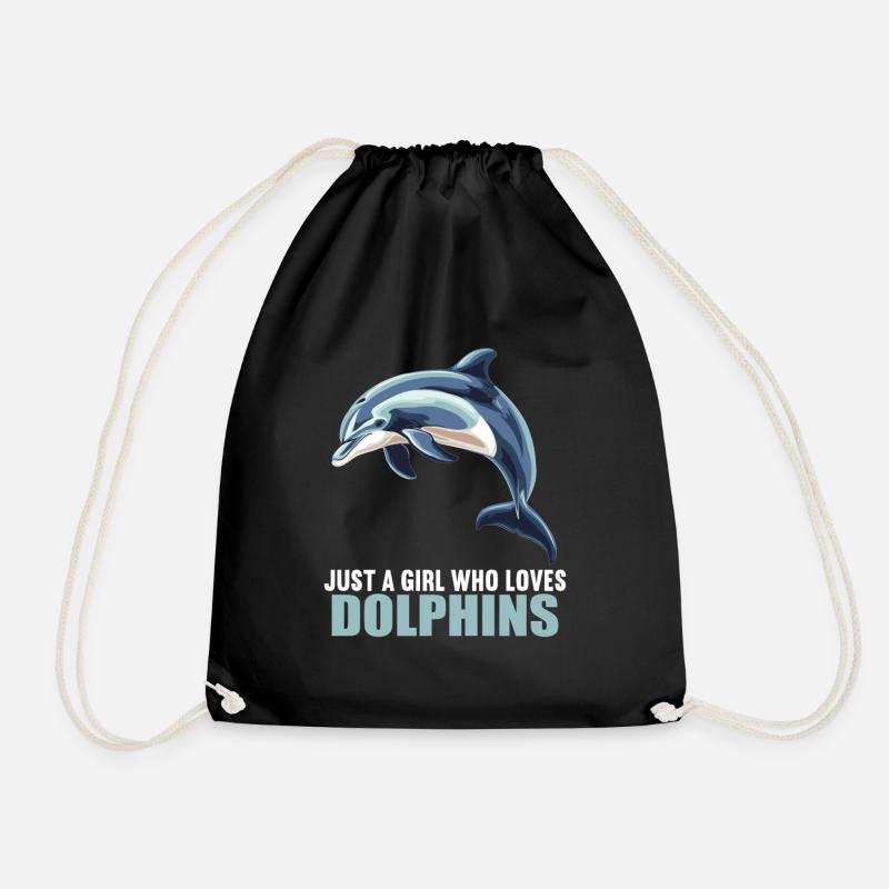 Dolphin Delfine Delfin - Turnbeutel - Schwarz