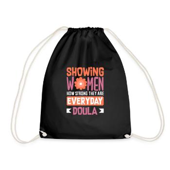 Doula Geschenk Doula Doulas - Turnbeutel - Schwarz - Vorne