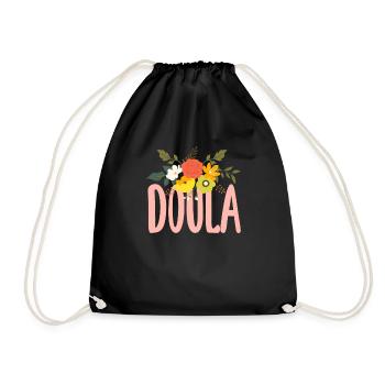 Doula Geschenk Doula Doulas - Turnbeutel - Schwarz - Vorne