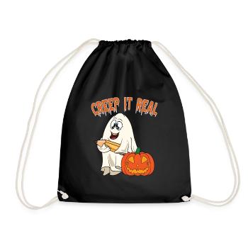 Cute Halloween Ghost Halloween - Drawstring Bag - black - Front
