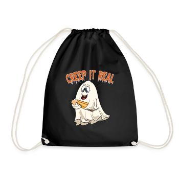 Cute Halloween Ghost Halloween - Drawstring Bag - black - Front