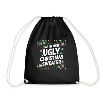 Pull de Noël moche Weihnachten Noël Père Noël - Sac de sport léger - noir - Devant