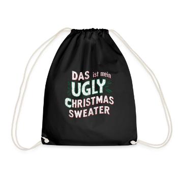 Pull de Noël moche Weihnachten Noël Père Noël - Sac de sport léger - noir - Devant