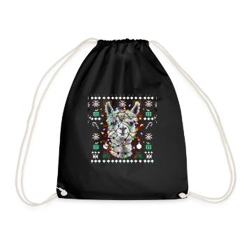 Lama Alpaga Noël laid Noël Noël Père Noël - Sac de sport léger - noir - Devant